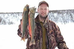 Ice fishing, isfiske, finnmarksvidda, karasjok, stor røye, stor ørret, drømmefiske